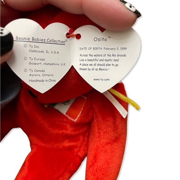 BEANIE Babies TY Original Mexican Osito Red Bear 1999 - 8 inches - Picture 6 of 8